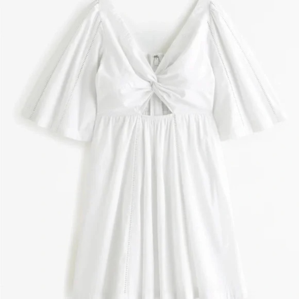 Abercrombie & Fitch White Twist Bodice Cut-Out Dress Size Small Mini Dress
